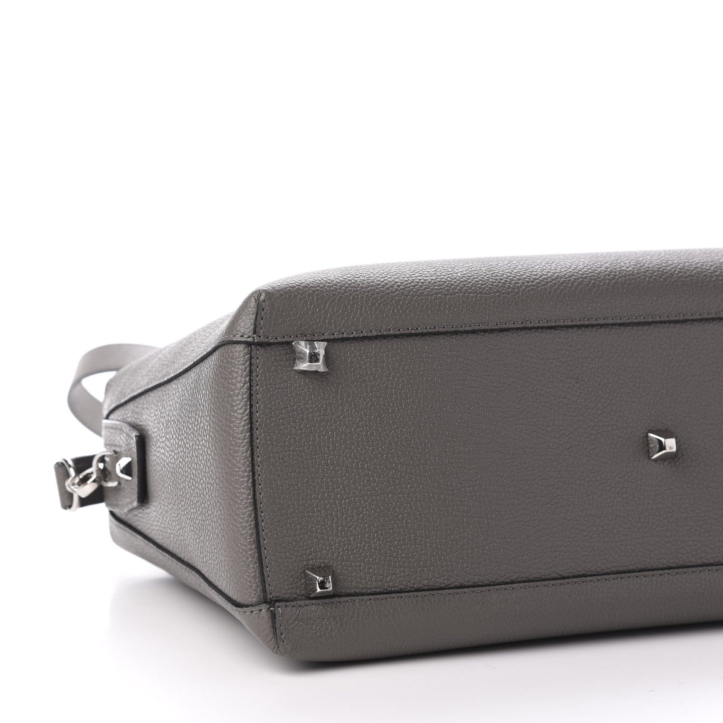 Grained Calfskin Large Ella Boston Grey