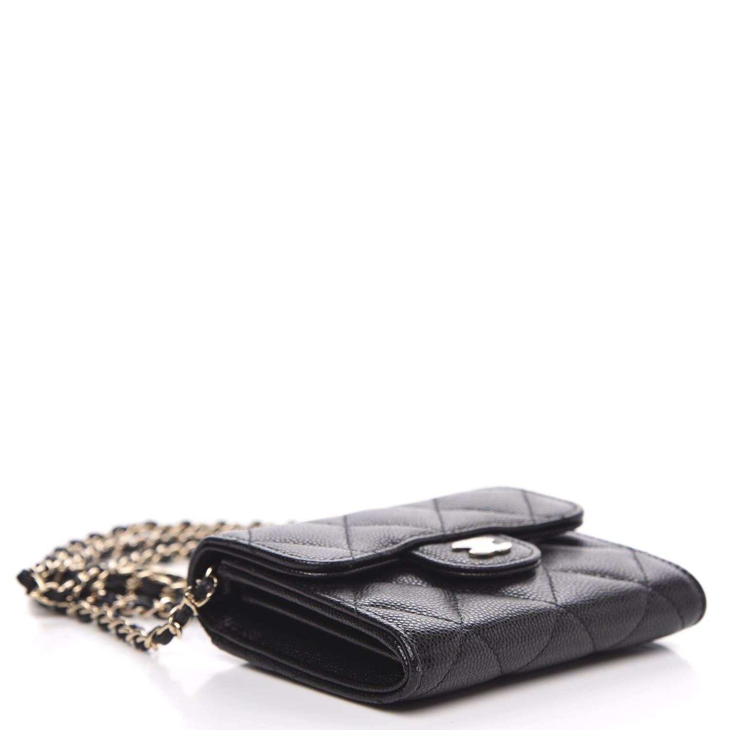 Chanel Caviar Quilted Flap Card Holder On Chain Black 4 of 9