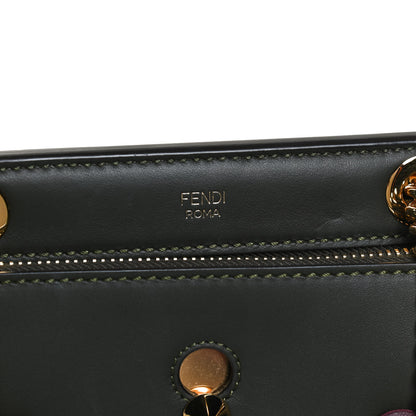 Fendi Vitello Baltico Nappa Flowerland Studded Small Dotcom Click Chain Satchel Verde Prato Multicolor 7 of 12