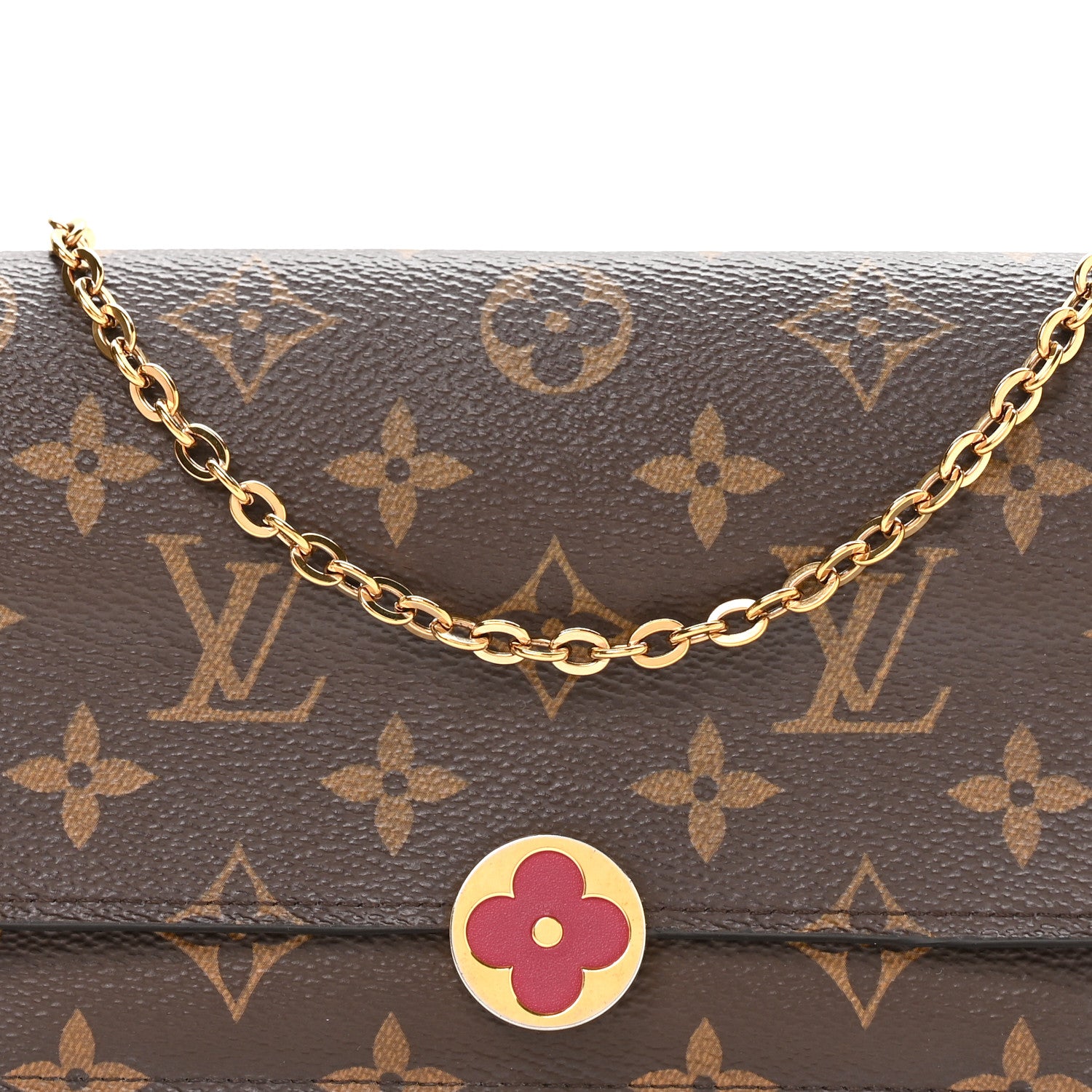 Louis Vuitton Monogram Flore Chain Wallet Fuchsia 8 of 11