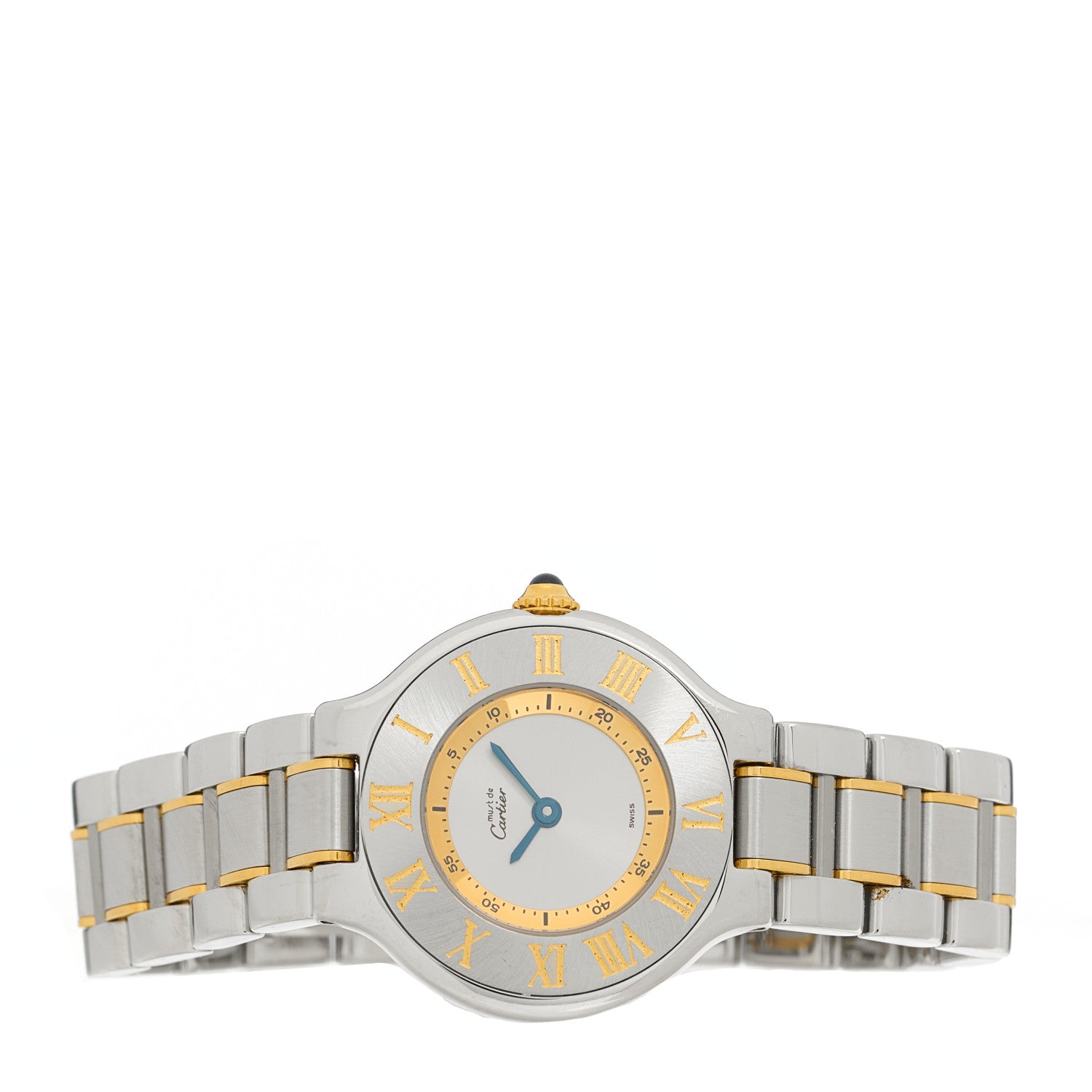 Cartier Stainless Steel 18K Yellow Gold 28mm Must de 21 Quartz Watch 2 of 4