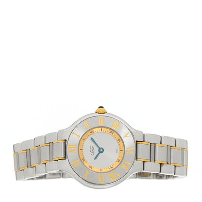 Cartier Stainless Steel 18K Yellow Gold 28mm Must de 21 Quartz Watch 2 of 4