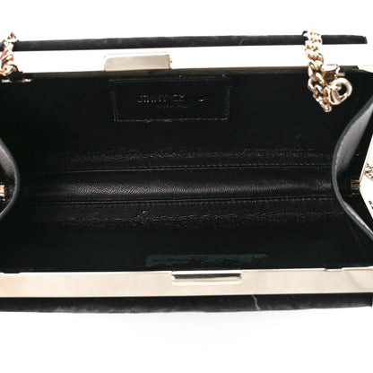 Jimmy Choo Crushed Velvet Metal Box Clutch Dark Blue 5 of 11