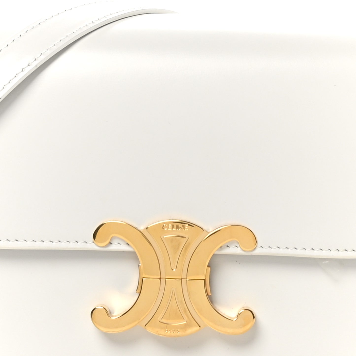 Shiny Calfskin Teen Triomphe Arctic White