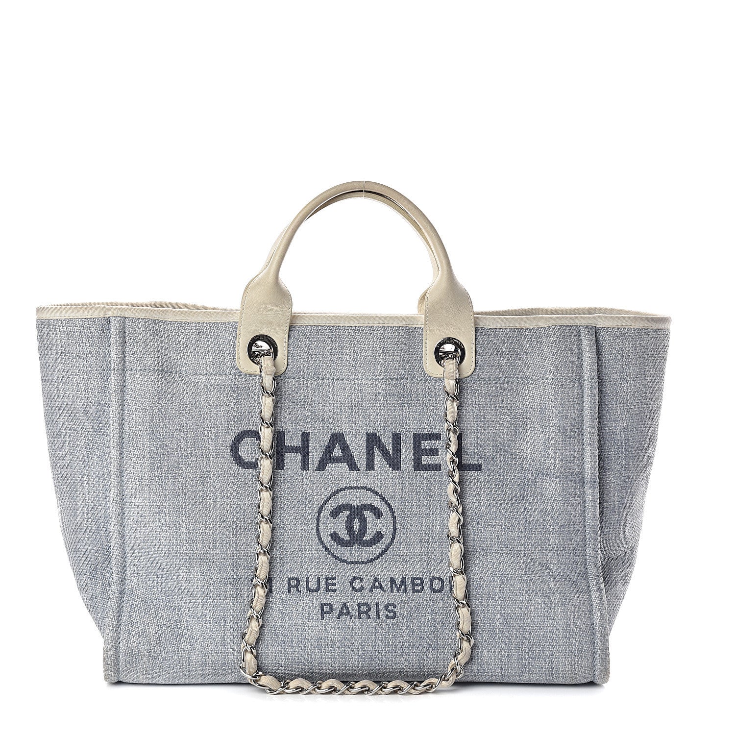 Chanel Canvas Medium Deauville Tote Light Blue 1 of 10