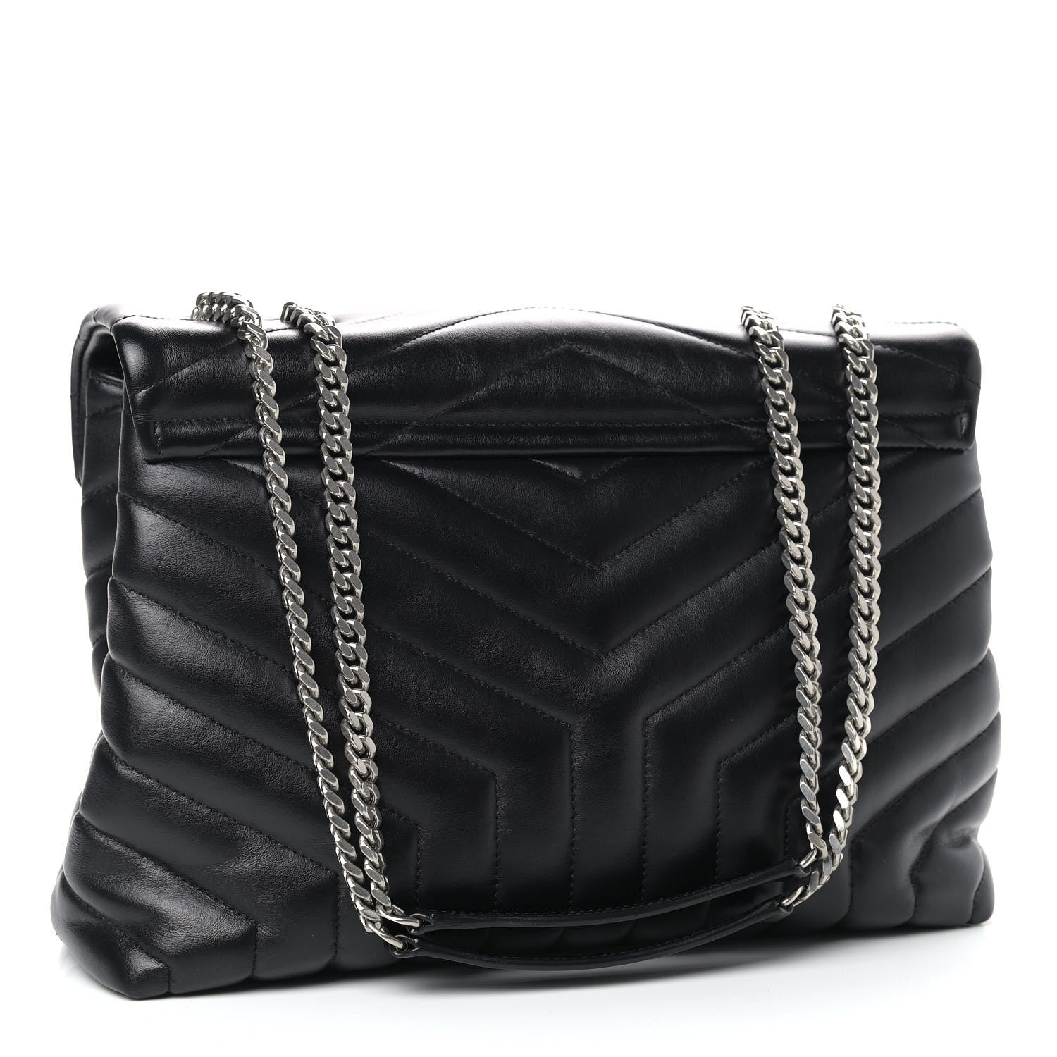 Saint Laurent Calfskin Y Quilted Monogram Medium Loulou Chain Satchel Black 3 of 8