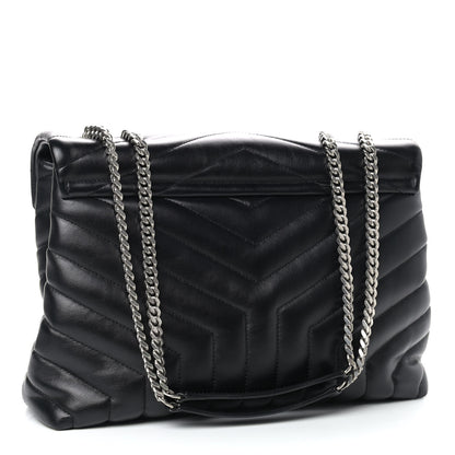 Saint Laurent Calfskin Y Quilted Monogram Medium Loulou Chain Satchel Black 3 of 8