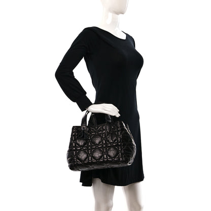 Christian Dior Crinkled Calfskin Cannage Medium Dior Tojours Bag Black 2 of 10