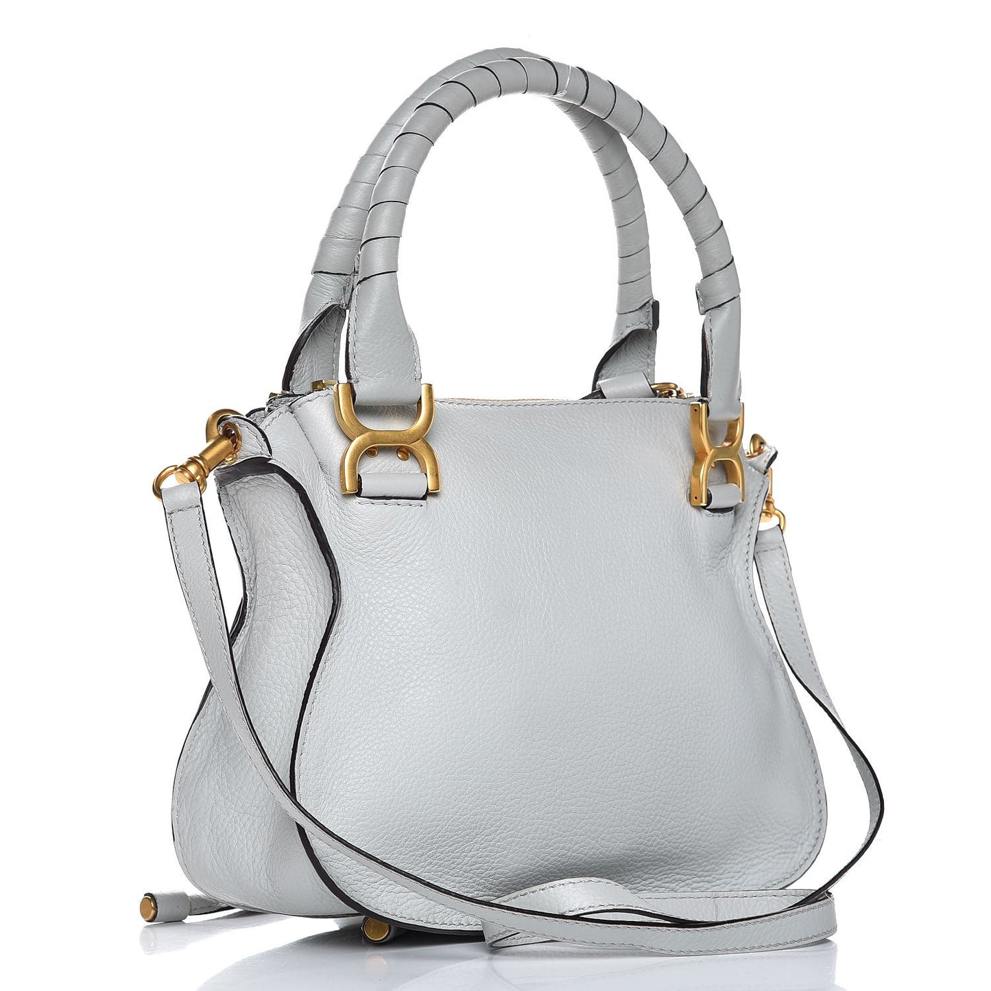 Calfskin Small Marcie Satchel Airy Grey