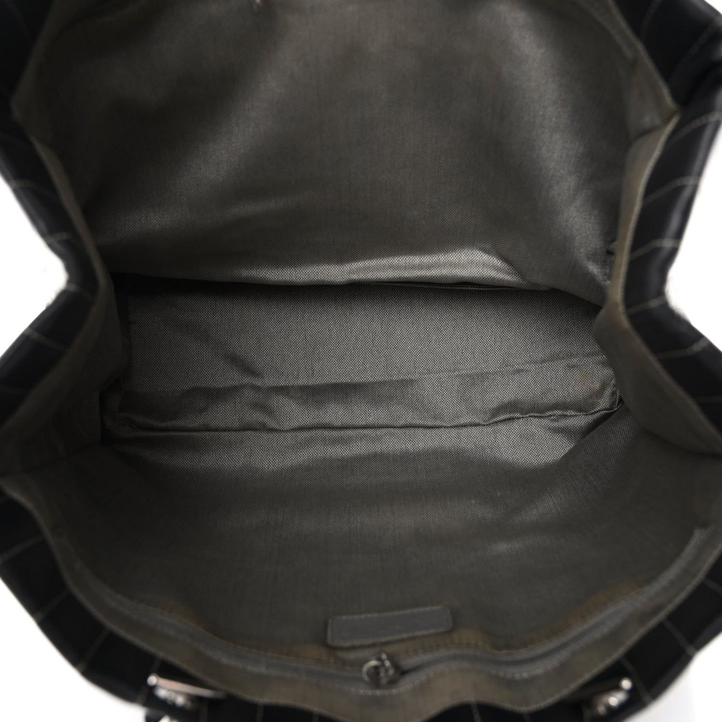Lambskin Vertical Quilted Large Mademoiselle Tote Black