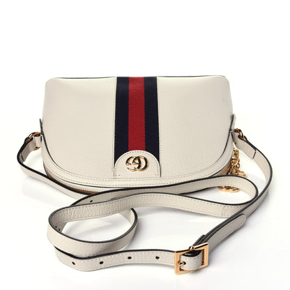 Gucci Textured Dollar Calfskin Web Small Ophidia Dome Shoulder Bag Mystic White 10 of 10