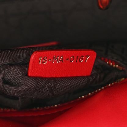 Christian Dior Lambskin Cannage Mini Lady Dior Red 7 of 10