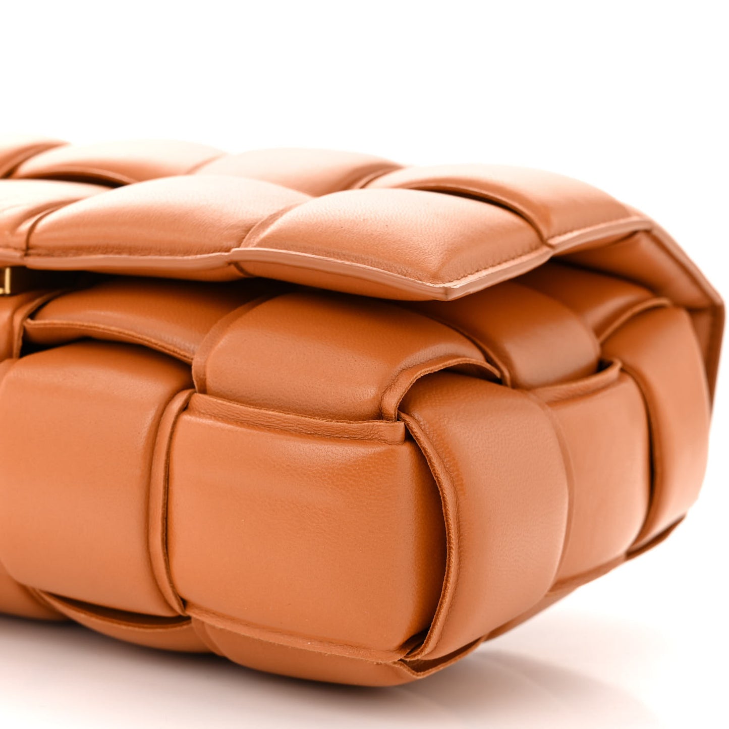 Nappa Maxi Intreccio Padded Cassette Crossbody Bag Clay