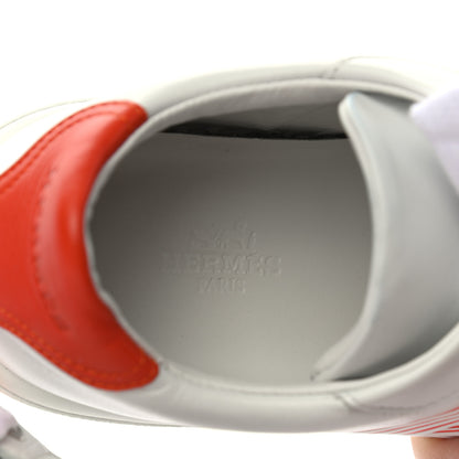 Hermes Calfskin Womens Advantage Sneakers 36.5 White Orange 7 of 10