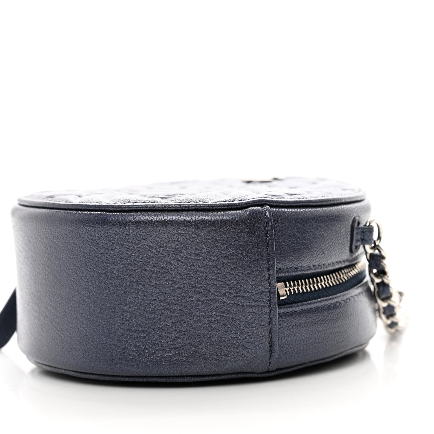 Chanel Goatskin Camellia Quilted Round Clutch With Chain 9 of 10
