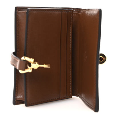 Gucci GG Supreme Monogram Textured Calfskin Web Jackie 1961 Card Case Beige Ebony Brown Sugar 5 of 8