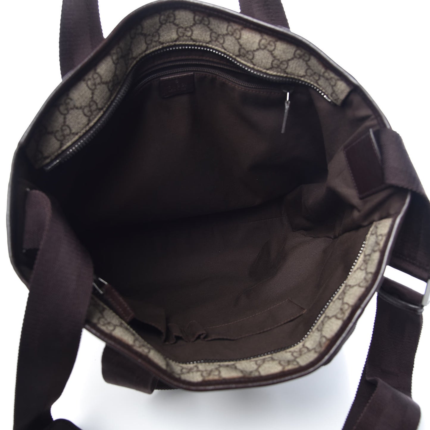 Soft GG Supreme Monogram Web Handle Vertical Tote Dark Brown