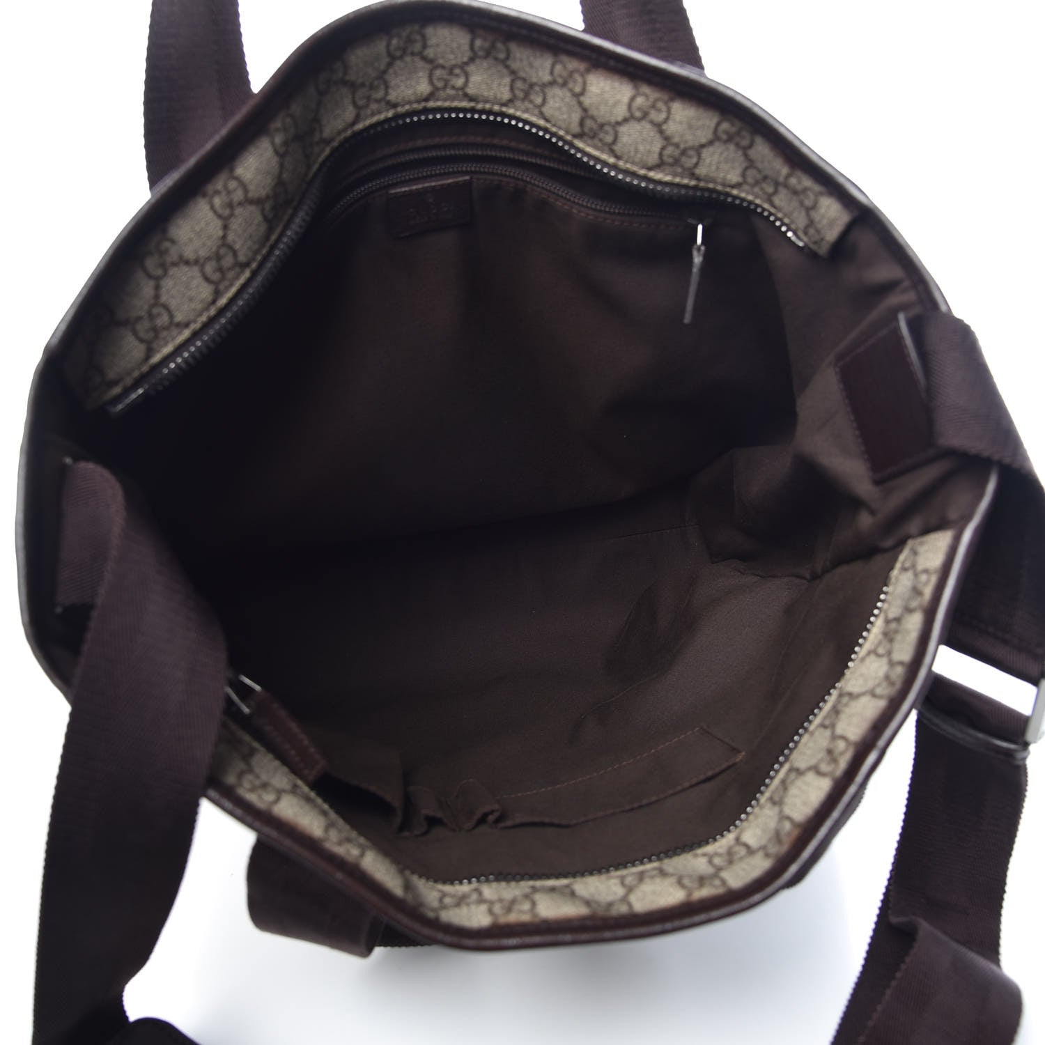 Gucci Soft GG Supreme Monogram Web Handle Vertical Tote Dark Brown 5 of 11