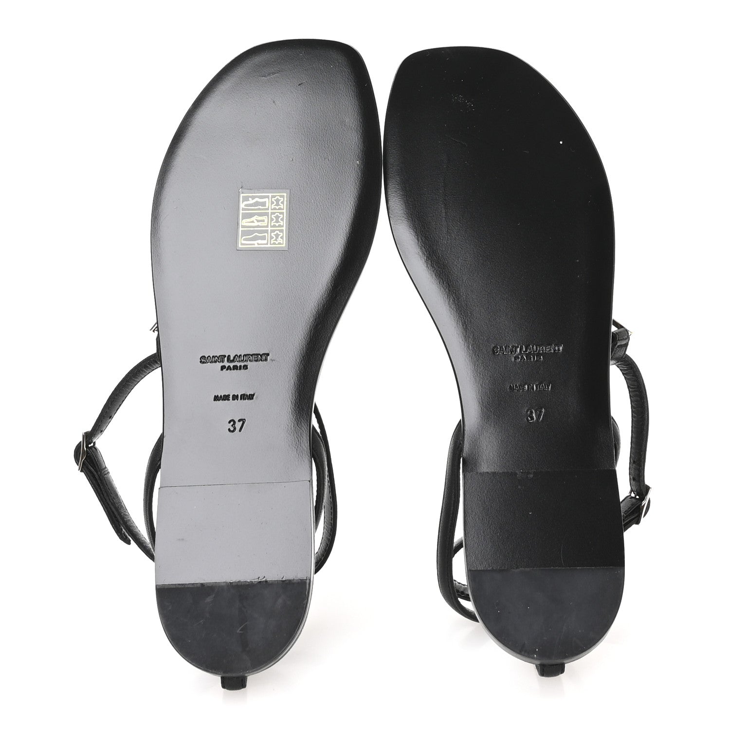 Saint Laurent Calfskin Nu Pieds 05 Sandals 37 Black 6 of 9