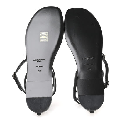 Saint Laurent Calfskin Nu Pieds 05 Sandals 37 Black 6 of 9