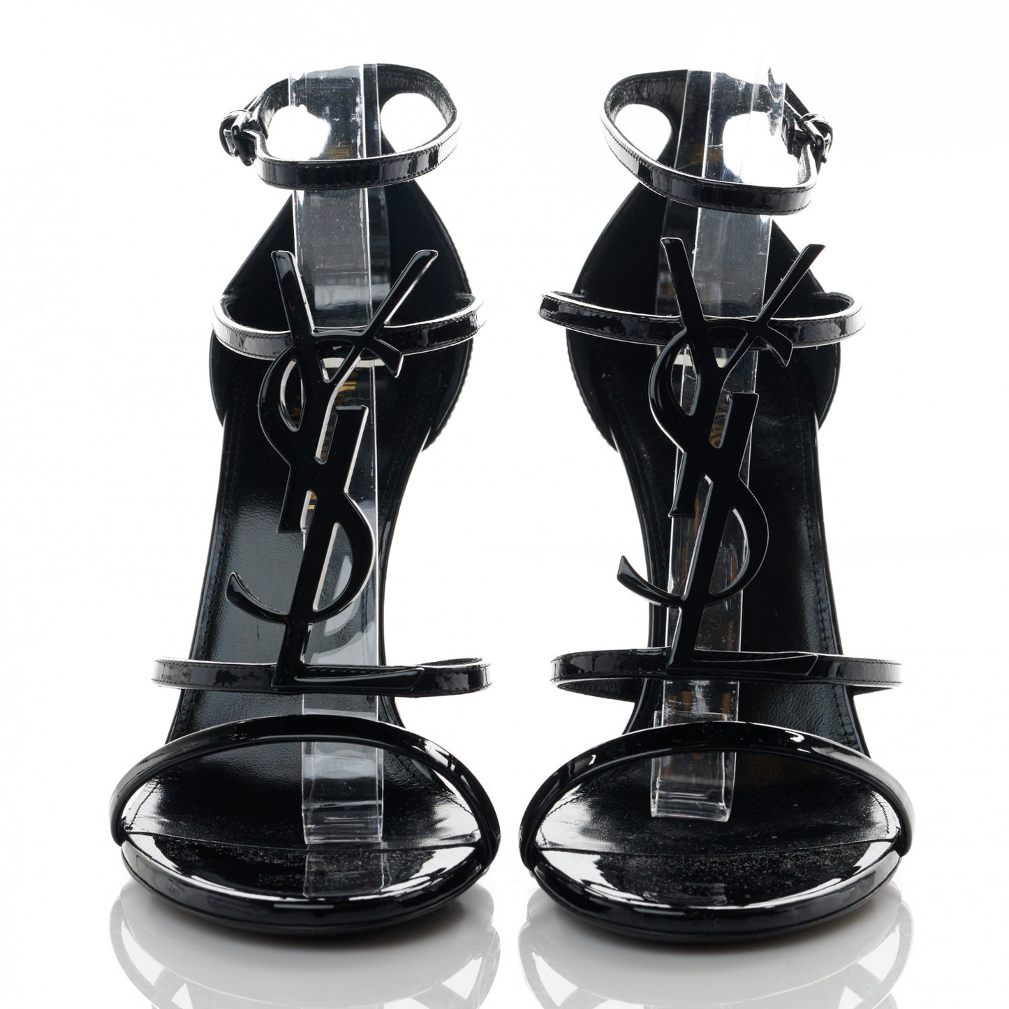 Patent Calfskin Cassandra 110 Sandals 37 Black