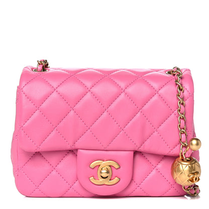 Chanel Lambskin Quilted Mini Pearl Crush Flap Pink 1 of 10