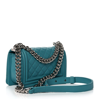 Chanel Lambskin Quilted Small Boy Flap Dark Turquoise 3 of 15