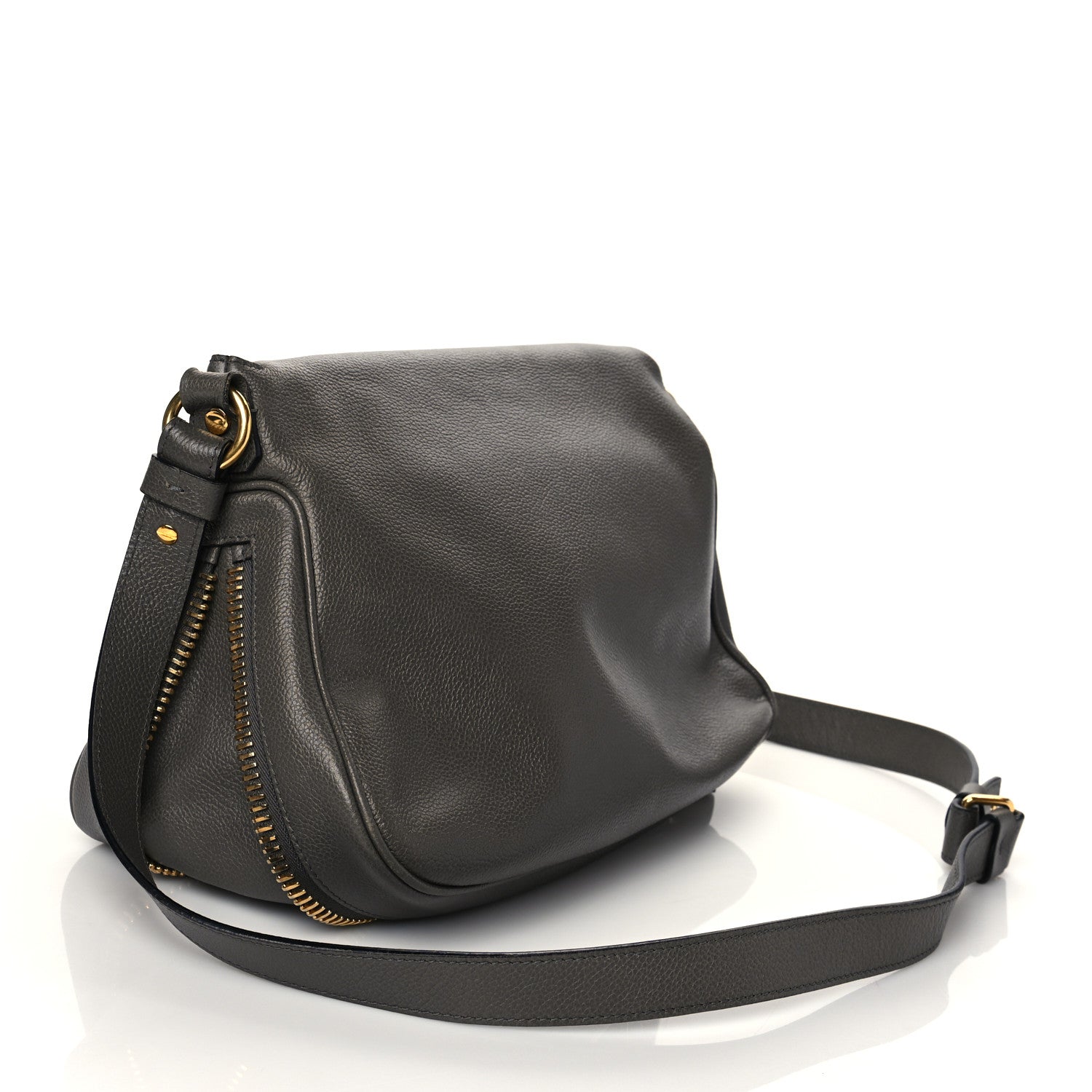 Tom Ford Grained Calfskin Medium Jennifer Dark Brown 3 of 9