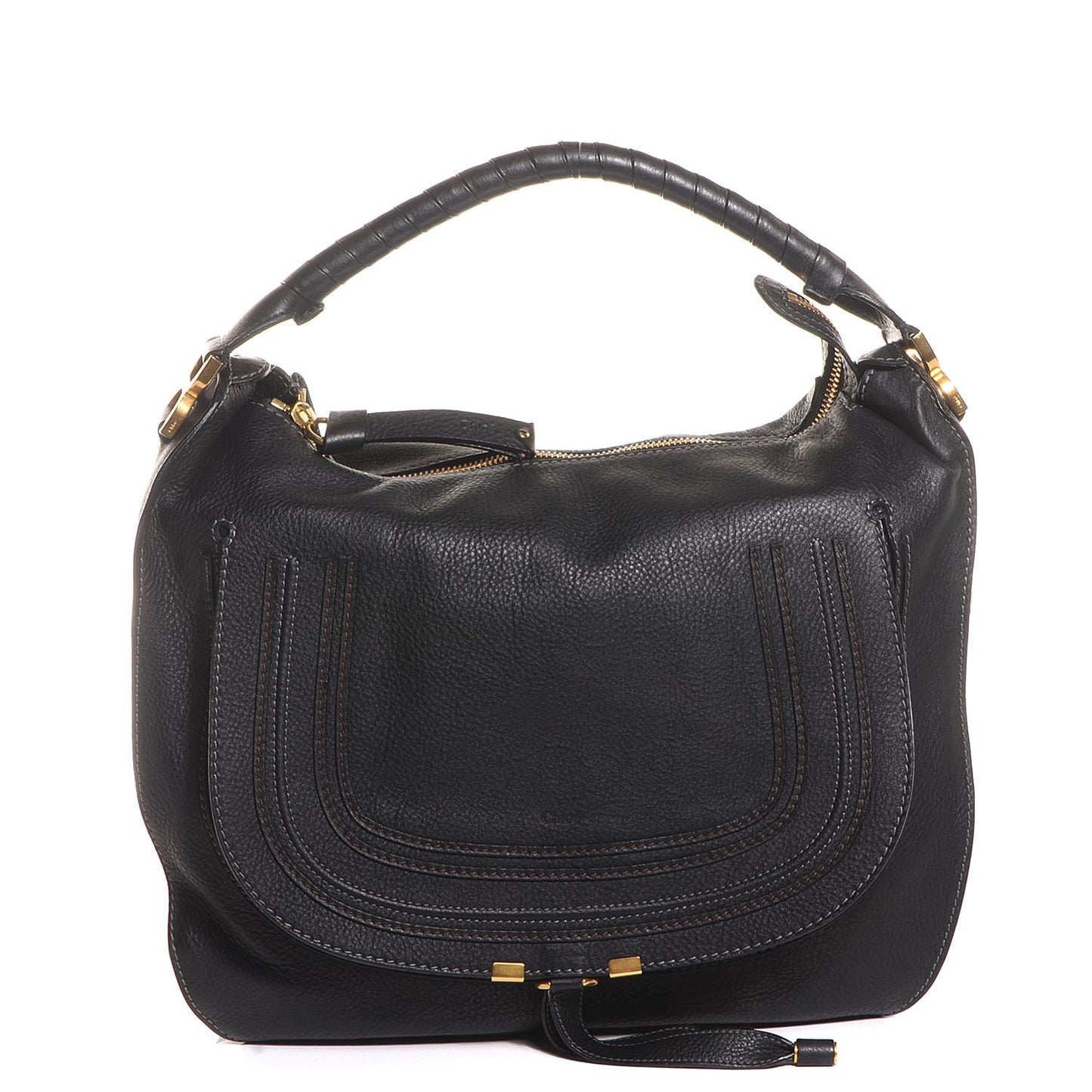 Calfskin Large Marcie Hobo Black