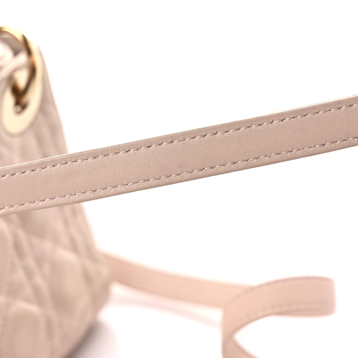 Lambskin Cannage Mini Lady Dior Rose Poudre