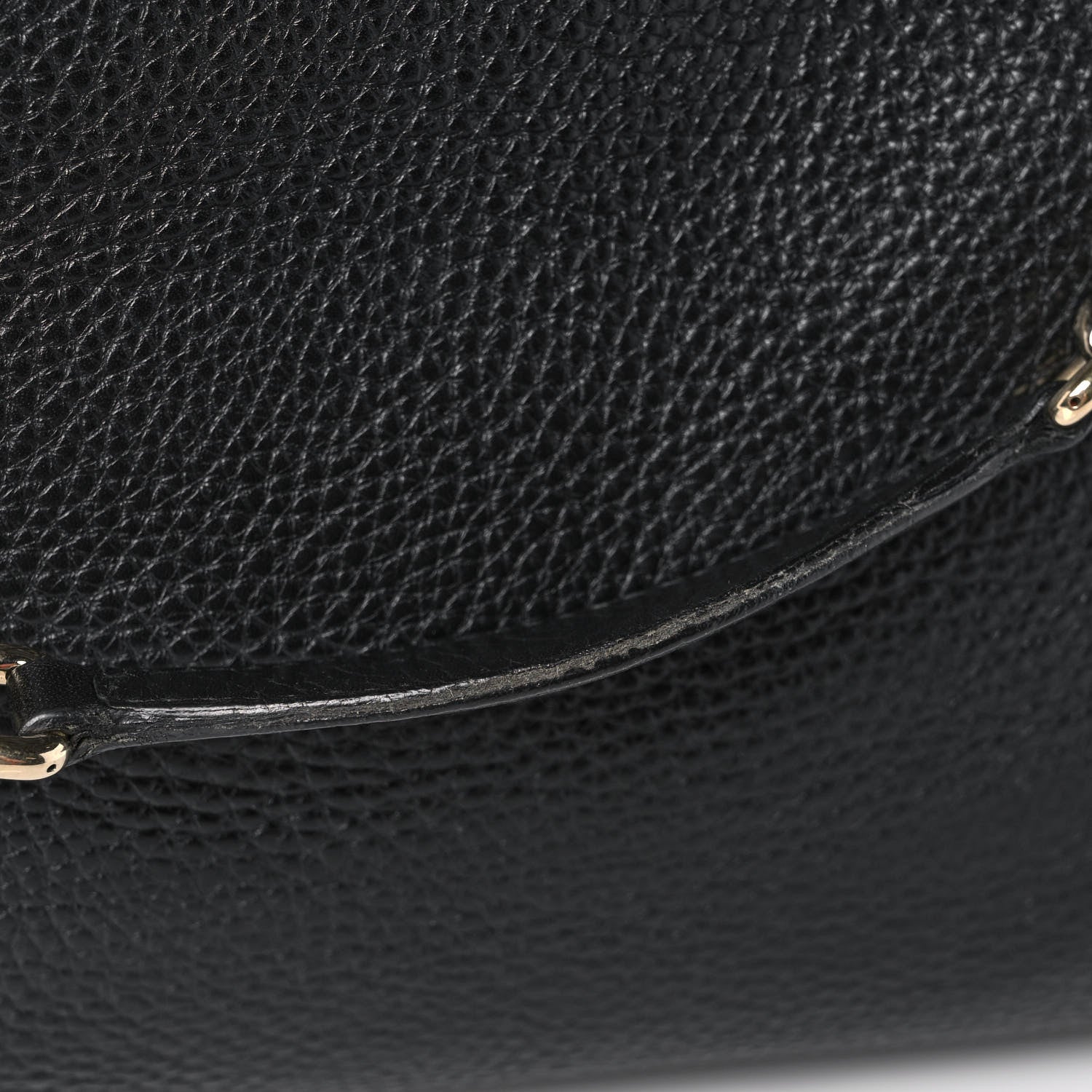 Gucci Pebbled Calfskin Large Soho Chain Shoulder Bag Black 16 of 18