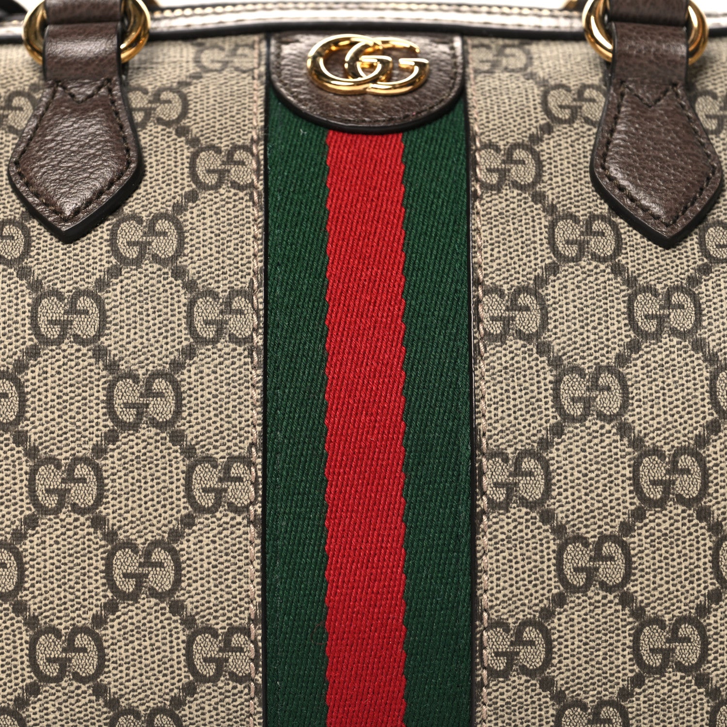 Gucci GG Supreme Monogram Web Small Ophidia Top Handle Bag Beige Ebony 8 of 10