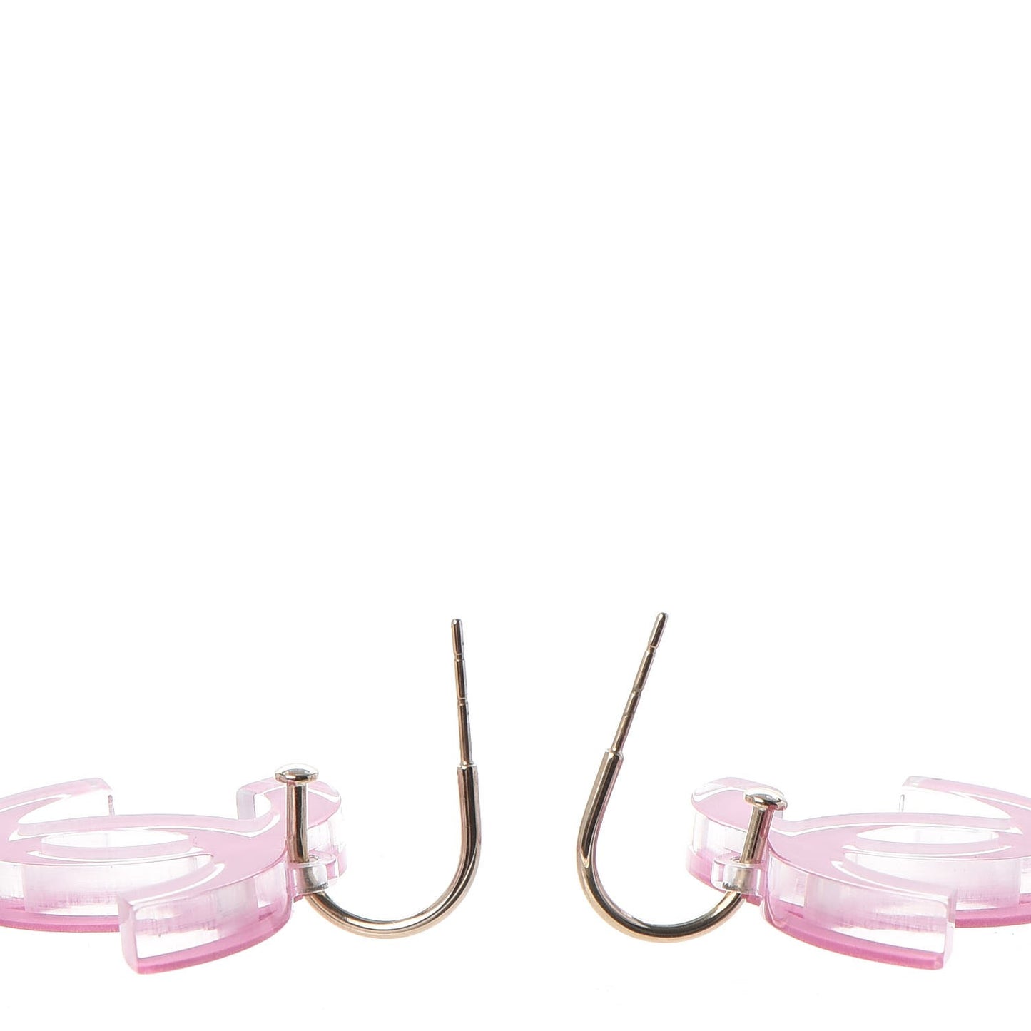 Lucite CC Drop Earrings Pink