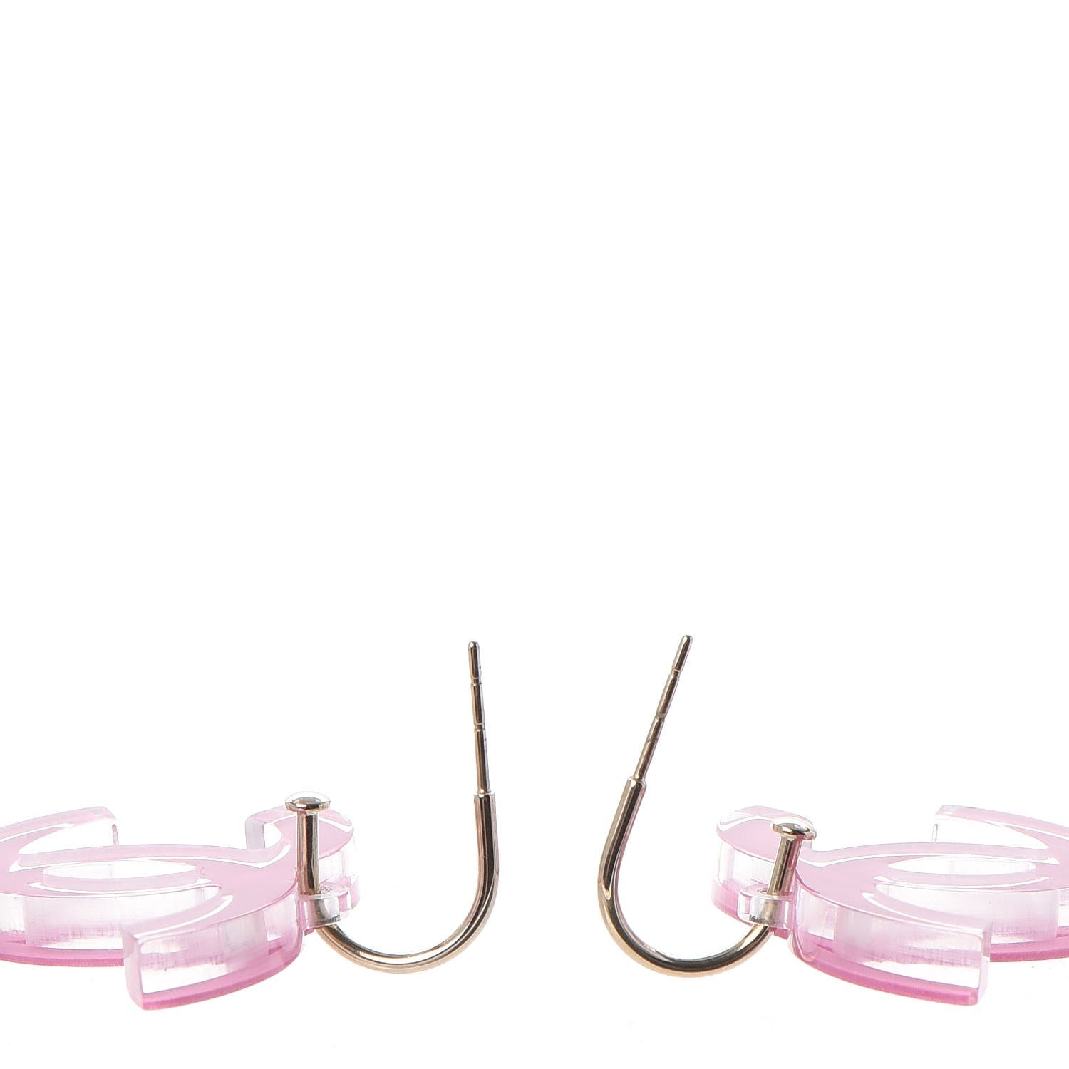 Chanel Lucite CC Drop Earrings Pink 4 of 5