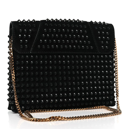 Versace Suede Studded Virtus Chain Clutch Black 3 of 8