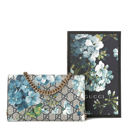 Gucci GG Supreme Monogram Blooms Chain Wallet Blue 10 of 10