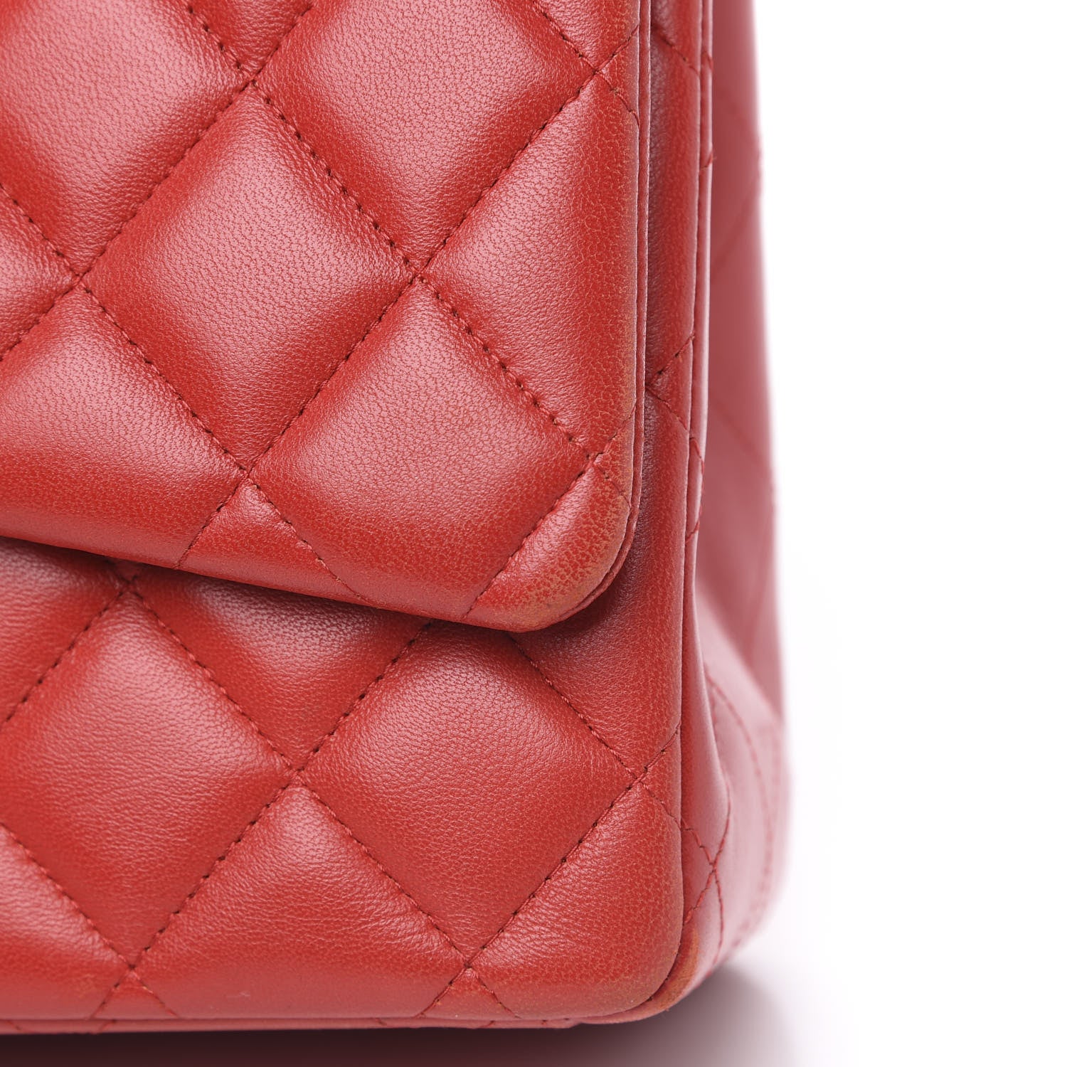 Chanel Lambskin Quilted Maxi Double Flap Red 17 of 18