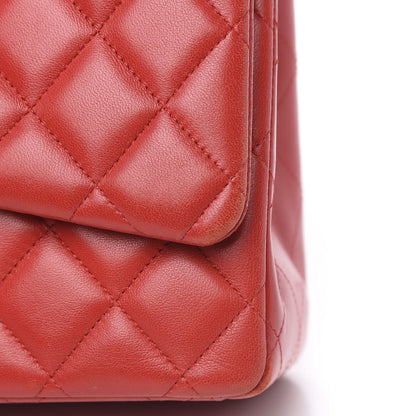 Chanel Lambskin Quilted Maxi Double Flap Red 17 of 18