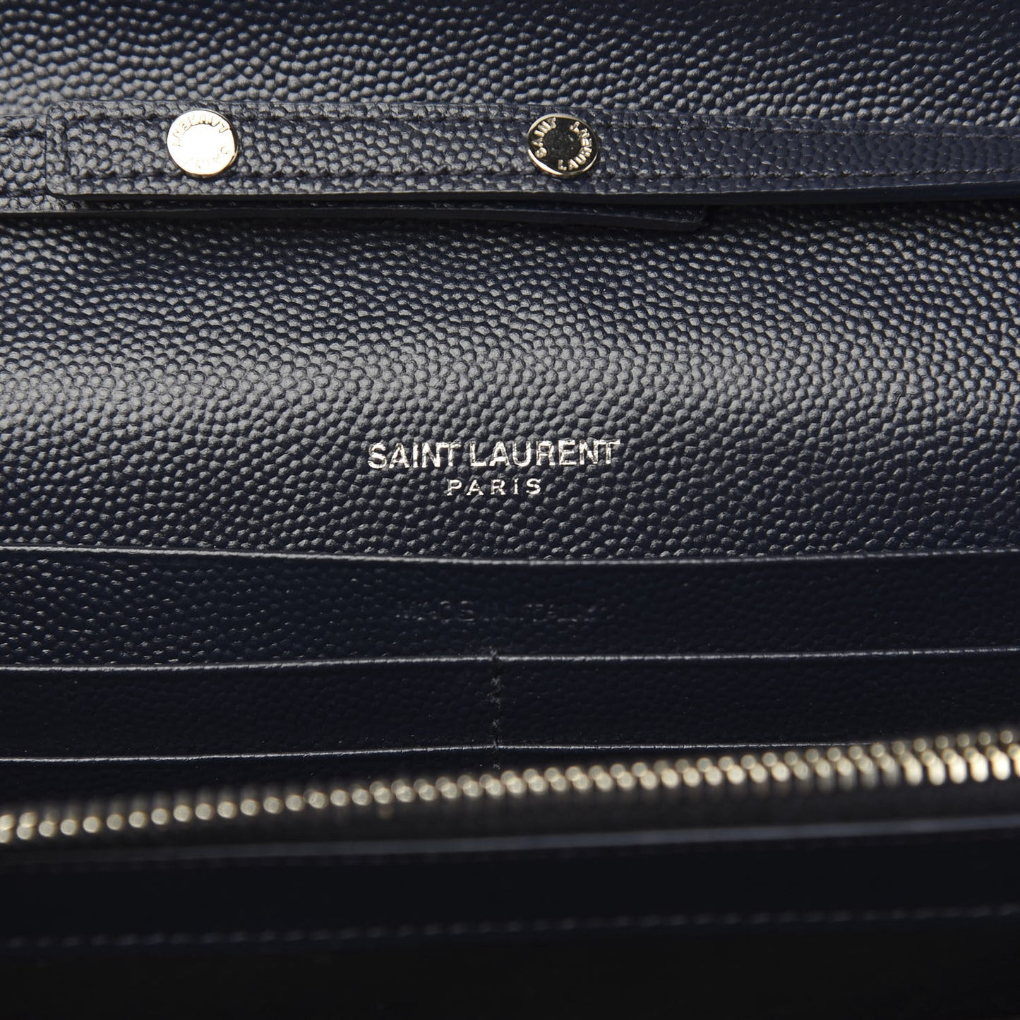 Grain De Poudre Matelasse Chevron Monogram Chain Wallet Deep Marine