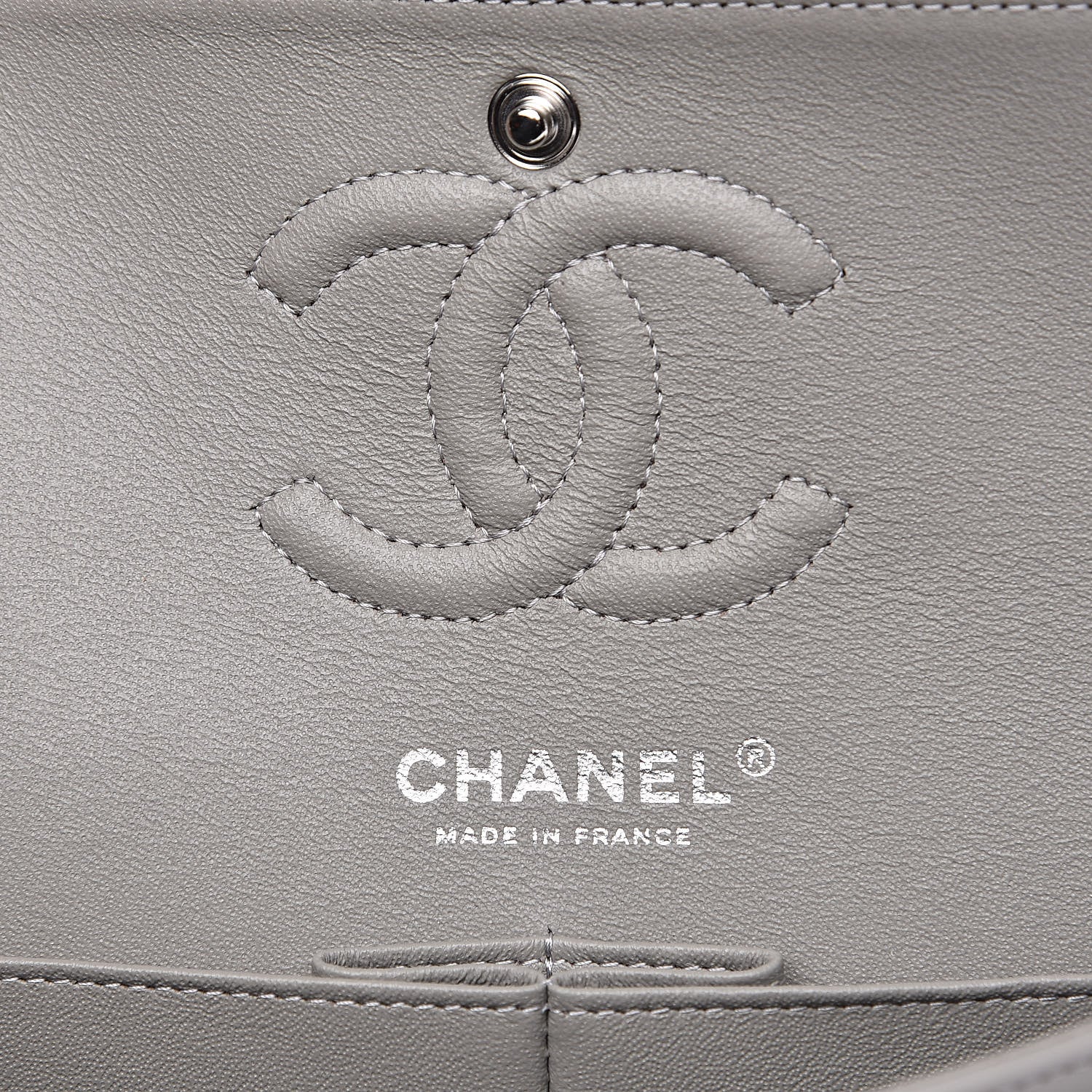 Chanel Lambskin Quilted Small Double Flap Grey 6 of 12