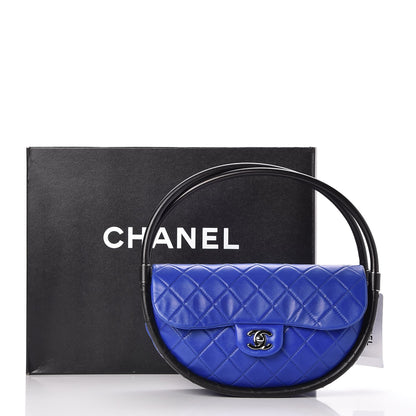 Chanel Quilted Lambskin Small Hula Hoop Flap Dark Blue 8 of 8