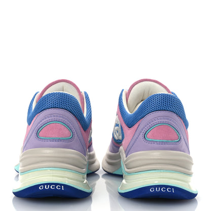 Gucci Technical Knit Fabric Suede Womens Gucci Run Sneakers 37 Lilac 5 of 10