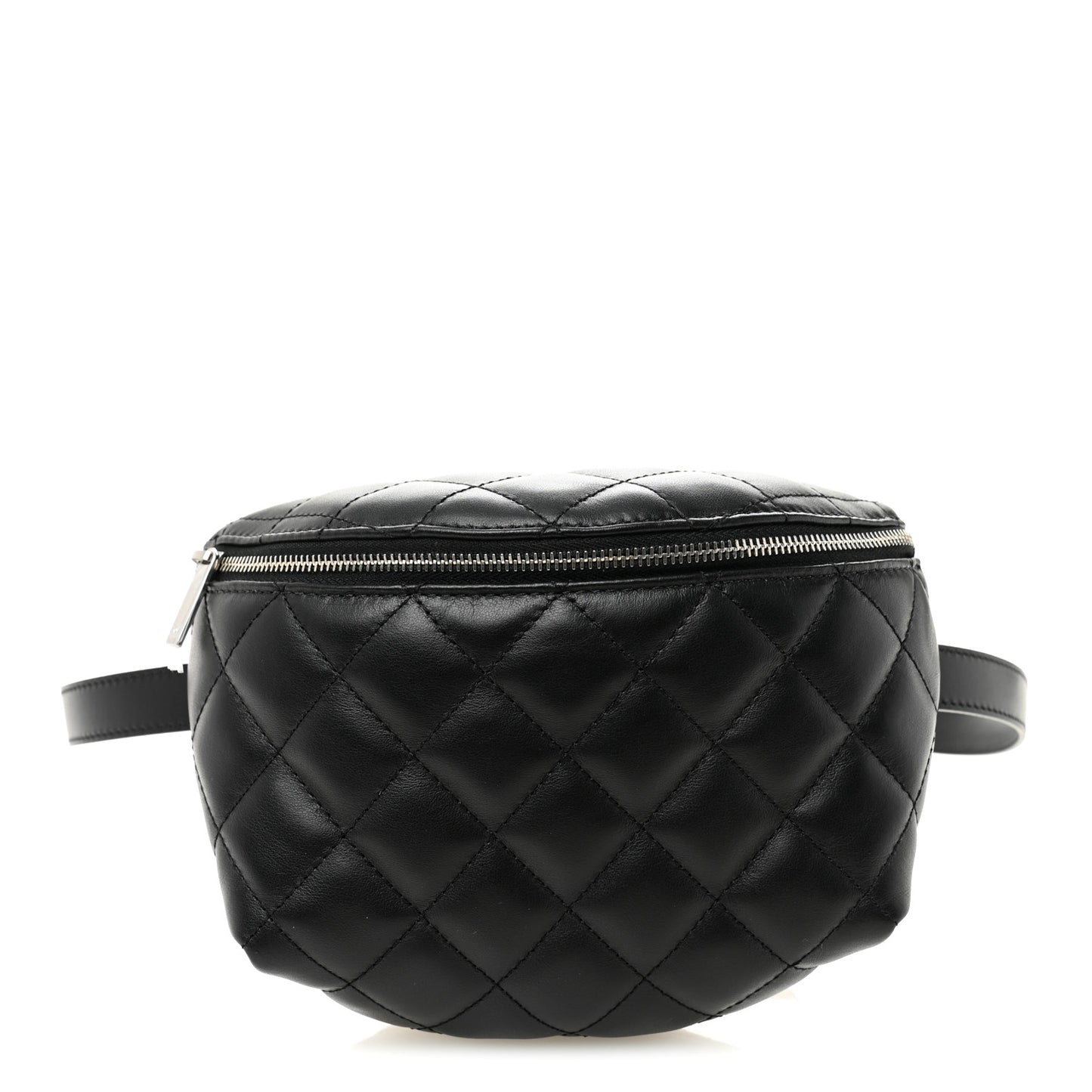 Calfskin Quilted Waist Belt Bag Black