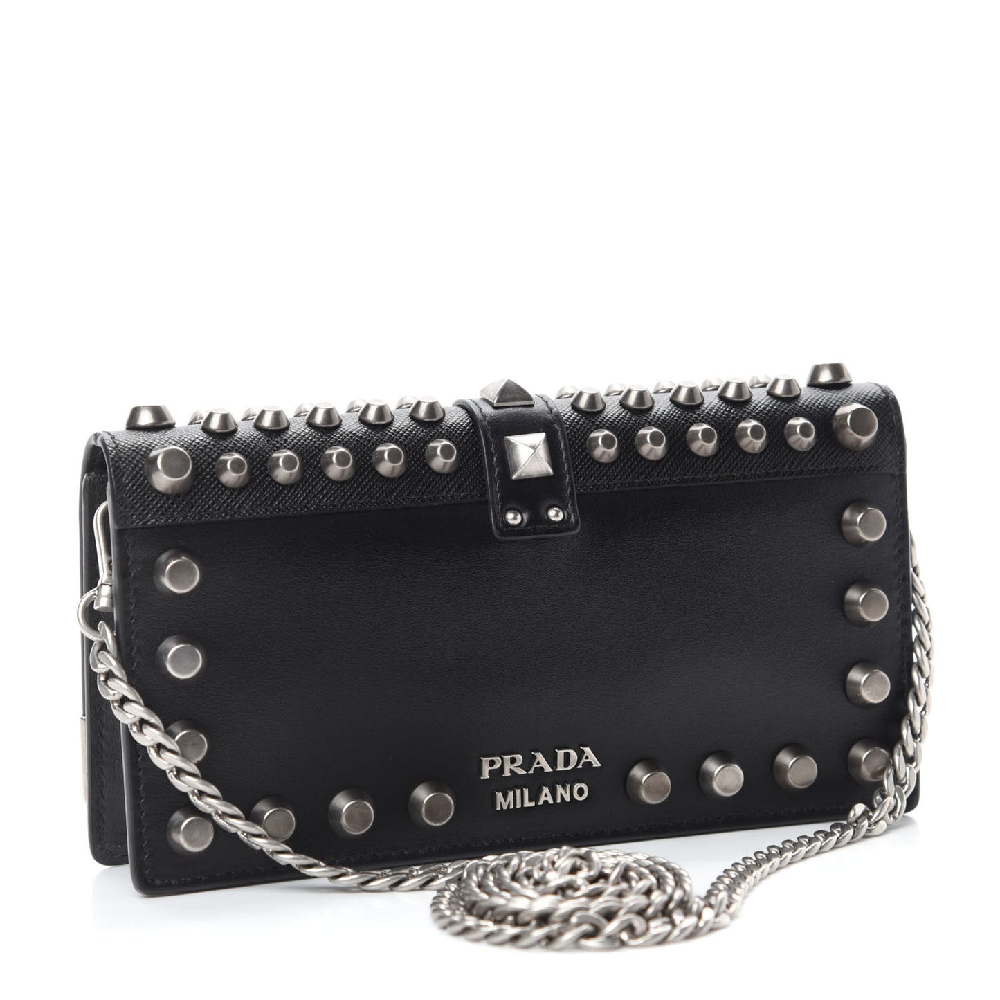 City Calfskin Cahier Studded Mini Bag Black
