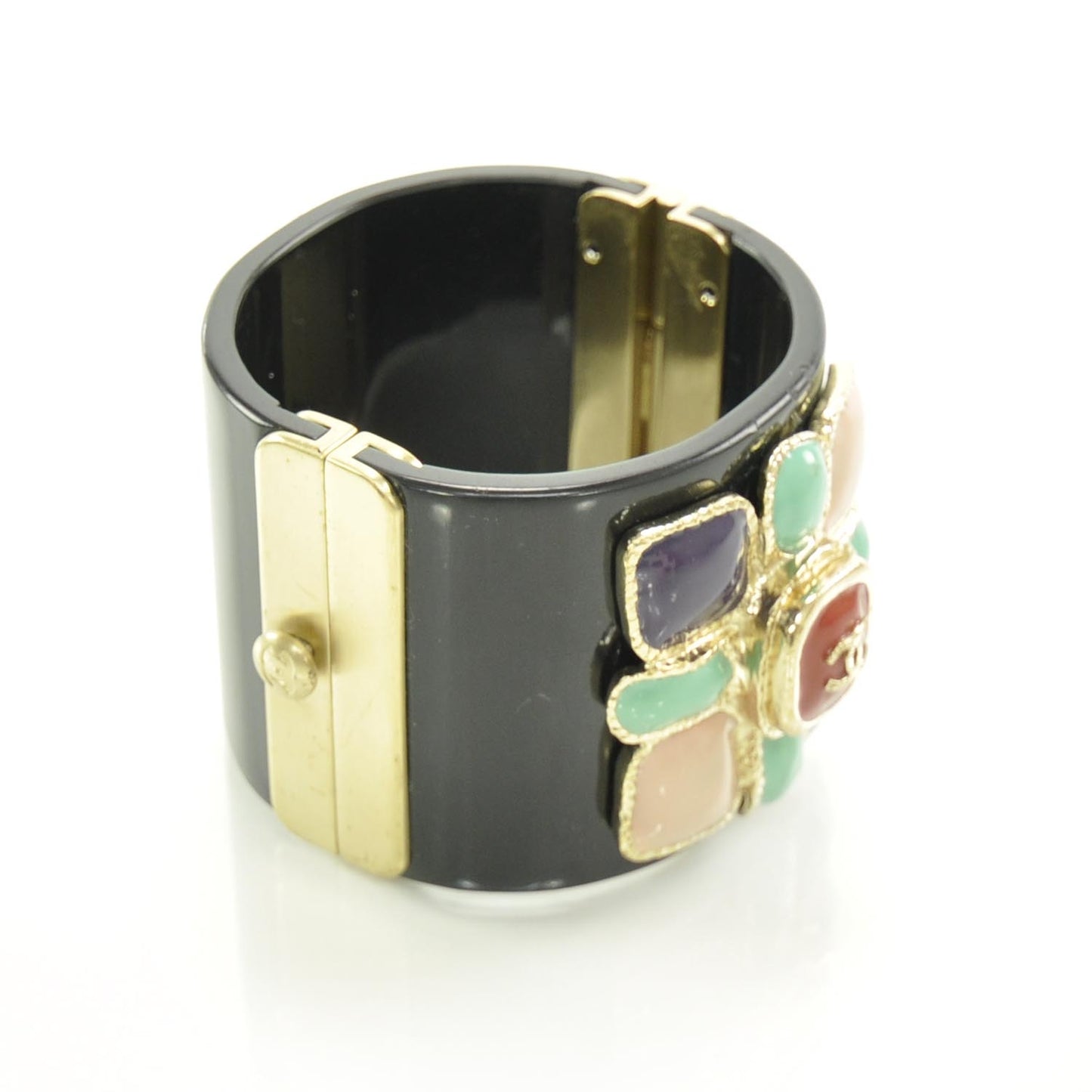 Resin CC Cabochon Cuff Black