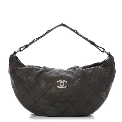 Chanel Caviar Stitched Large Outdoor Hobo Black 1 of 8