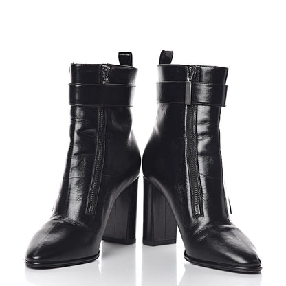 Saint Laurent Moroder Calfskin Loulou 95 Ankle Zip Booties 35.5 Black 5 of 17