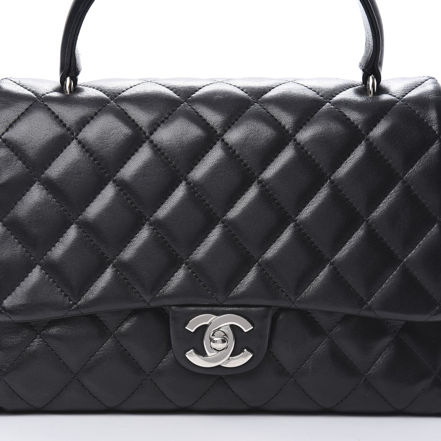 Lambskin Quilted Medium Kelly Flap Bag Black