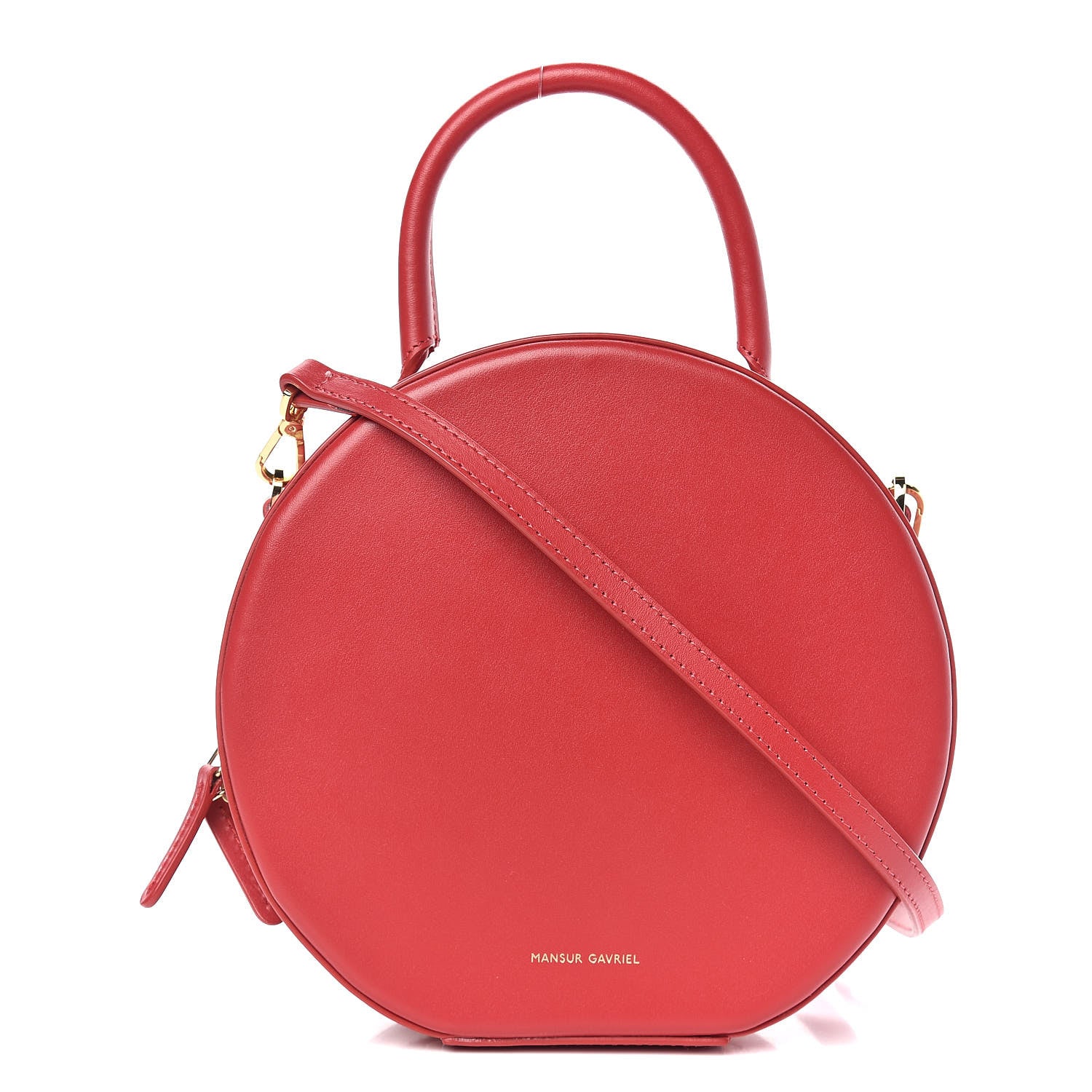 Mansur Gavriel Calfskin Circle Crossbody Bag Flamma 1 of 9