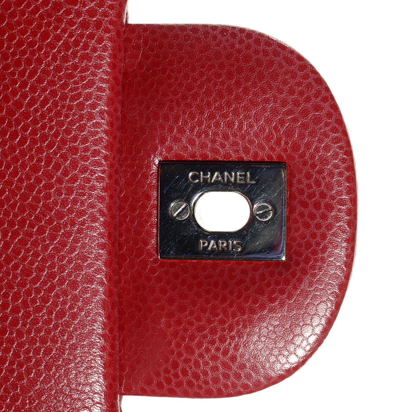 Caviar Quilted Maxi Double Flap Red